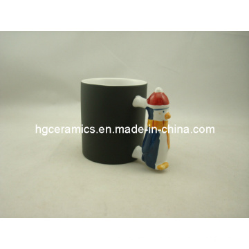 Penguin Handle Mug, Color Change Mug, Santa Claus Handle Mug